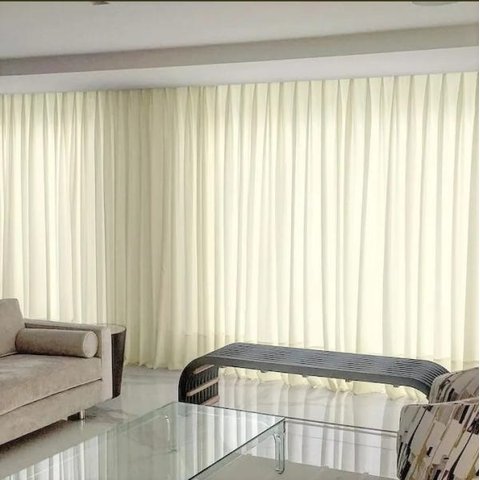 Cortina Blackout com Voil para Trilho Suiço 3,00 x 2,70 Palha