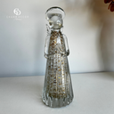 Ver imagem 2 de Escultura Decorativa Anjo Vidro Transparente e Dourado 9,5x9,5x27cm