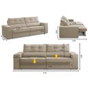 Ver imagem 2 de Sofá Retrátil e Reclinável 3 Lugares 2,10m com Molas Milena Suede Bege Rover & Beato