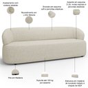 Ver imagem 4 de Sofá 3 Lugares Orgânico Sala de Estar Living 205cm Carmen F04 Linho Mescla - Lyam Decor