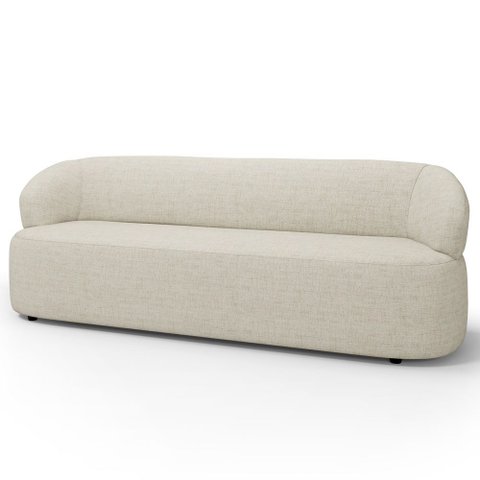 Sofá 3 Lugares Orgânico Sala de Estar Living 205cm Carmen F04 Linho Mescla - Lyam Decor