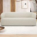 Ver imagem 2 de Sofá 3 Lugares Orgânico Sala de Estar Living 205cm Carmen F04 Linho Mescla - Lyam Decor