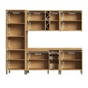 Ver imagem 5 de Armário de Cozinha Completa 5 Peças 12 Portas com Vidro e Tampo 100% MDF Barbados Espresso Móveis Bege/Amêndoa/Off White