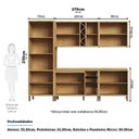 Ver imagem 4 de Armário de Cozinha Completa 5 Peças 12 Portas com Vidro e Tampo 100% MDF Barbados Espresso Móveis Bege/Amêndoa/Off White