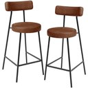 Ver imagem 1 de Kit 02 Banquetas Baixa para Cozinha Sala de Jantar Bancada Milão L02 Couríssimo Marrom - lyam decor