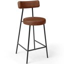 Ver imagem 3 de Kit 02 Banquetas Baixa para Cozinha Sala de Jantar Bancada Milão L02 Couríssimo Marrom - lyam decor