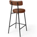Ver imagem 7 de Kit 02 Banquetas Baixa para Cozinha Sala de Jantar Bancada Milão L02 Couríssimo Marrom - lyam decor