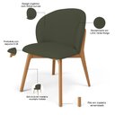 Ver imagem 5 de Kit 04 Cadeiras de Jantar e Estar Living Estofada Mia L02 Linho Verde Musgo - Lyam Decor