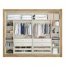 Guarda Roupa Casal com Espelho 2 Portas 4 Gavetas - Creta-Amêndoa/Off White - Móveis Europa - 5
