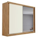 Ver imagem 2 de Guarda Roupa Casal com Espelho 2 Portas 4 Gavetas - Creta-Amêndoa/Off White - Móveis Europa