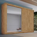 Ver imagem 3 de Guarda Roupa Casal com Espelho 2 Portas 4 Gavetas - Creta-Amêndoa/Off White - Móveis Europa