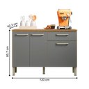 Ver imagem 4 de Balcão Pia para Cozinha 2 Portas Corunha Freijó Gris