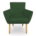 Ver imagem 3 de Kit 8 Poltronas Decorativa Leticia Suede Verde Pés Palito Castanho - Pallazio