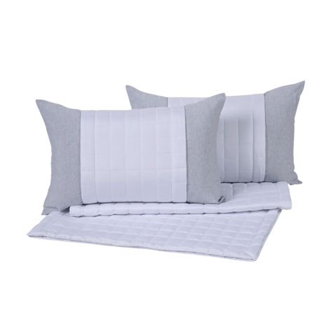 Peseira de Cama King - Kit 5 Pçs com Almofadas Cheias: Branco