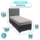 Ver imagem 3 de Cama Box Bau + Colchão Solteiro D20 D20 Inducol + Cabeceira Estofada