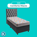 Ver imagem 4 de Cama Box Bau + Colchão Solteiro D20 D20 Inducol + Cabeceira Estofada