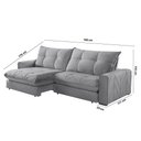 Ver imagem 4 de Sofá Firenze Linho 02 Módulos de 80cm B25cm Meu Sofá Online A230 Linho Cinza