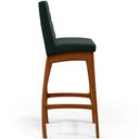 Ver imagem 6 de Kit 03 Banquetas Altas Para Cozinha Sala de Jantar Fixa Mila B04 Linho Verde Musgo - Lyam Decor