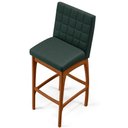 Ver imagem 7 de Kit 03 Banquetas Altas Para Cozinha Sala de Jantar Fixa Mila B04 Linho Verde Musgo - Lyam Decor