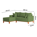 Ver imagem 5 de Sofá 3 Lugares Beny com Chaise Esquerdo Linho Verde Oliva