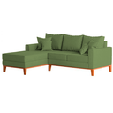 Ver imagem 3 de Sofá 3 Lugares Beny com Chaise Esquerdo Linho Verde Oliva