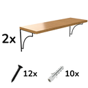 Ver imagem 3 de Kit 2 Prateleira Suspensa Mão Francesa Côncavo 30x100cm