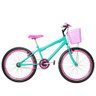 Bicicleta Feminina Aro 24 Aero Cor Verde Água e Pink - 1