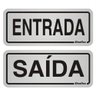 2 Placas de Alumínio Auto-adesiva 5x12cm Entrada / Saída - 900 Bd - Sinalize Placa Alum. 5x12 - Entt - 1