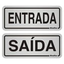 Ver imagem 1 de 2 Placas de Alumínio Auto-adesiva 5x12cm Entrada / Saída - 900 Bd - Sinalize Placa Alum. 5x12 - Entt