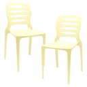 Ver imagem 1 de Kit 02 Cadeiras para Cozinha Área Gourmet Jardim Empilhável Larsen P03 Amarelo - Lyam Decor