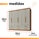 Ver imagem 4 de Guarda Roupas Casal 6 Portas e 6 Gavetas Maximus Zanzini