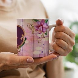 Caneca lilas madeira - 3