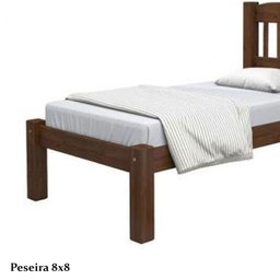 Cama Solteiro Madeira Maciça Itália- Castanho - 4