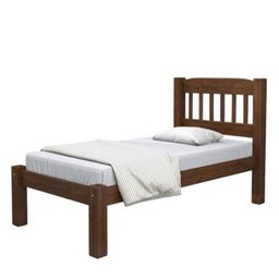 Cama Solteiro Madeira Maciça Itália- Castanho - 1