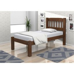 Cama Solteiro Madeira Maciça Itália- Castanho - 5
