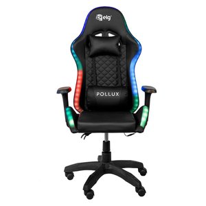 Cadeira Gamer Ergonômica Pollux, Elg, Ch08bkrgb, Braço 3d, Inclinação de até 135º e 150kg, Led Rgb