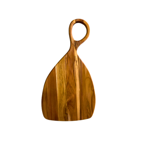 Tábua de Corte Royal P com Cabo – Madeira de Teca 38x19x2cm