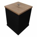 Ver imagem 1 de Lixeira para Banheiro Quadrada com Tampa Cor:pretomadeirado