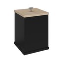 Ver imagem 5 de Lixeira para Banheiro Quadrada com Tampa Cor:pretomadeirado