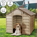 Ver imagem 2 de Casinha Casa Cachorro Cães Grande Plástico Proteção Uv 71x71x68cm - Marrom Starplast