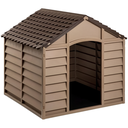 Ver imagem 1 de Casinha Casa Cachorro Cães Grande Plástico Proteção Uv 71x71x68cm - Marrom Starplast