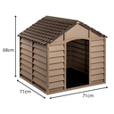 Ver imagem 6 de Casinha Casa Cachorro Cães Grande Plástico Proteção Uv 71x71x68cm - Marrom Starplast