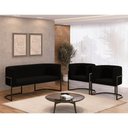 Ver imagem 7 de Kit 2 Poltronas Sofá 2 Lugares para Recepção Balaqui Preto