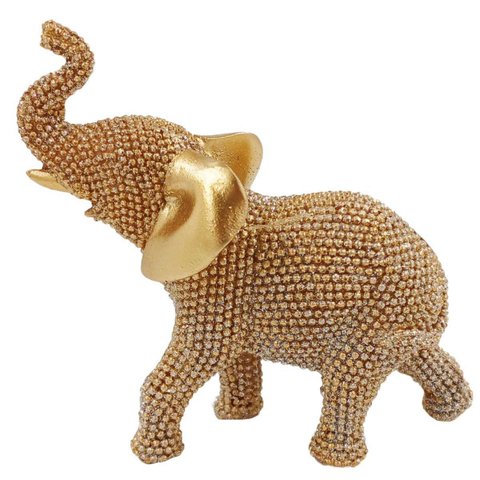 Elefante Decorativo em Resina 13cm - Luxo e Detalhes Realistas