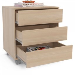 Mesa de Cabeceira Mauá 3 Gavetas com Rodízios Legno Salinas 3419 - Politorno - 3