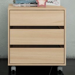 Mesa de Cabeceira Mauá 3 Gavetas com Rodízios Legno Salinas 3419 - Politorno - 1