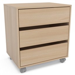 Mesa de Cabeceira Mauá 3 Gavetas com Rodízios Legno Salinas 3419 - Politorno - 2