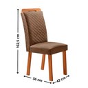 Ver imagem 5 de Mesa de Jantar Copper Lorena 120cm Tampo MDF Vidro Canto Copo com 4 Cadeiras Moderna Mobília