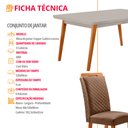 Ver imagem 2 de Mesa de Jantar Copper Lorena 120cm Tampo MDF Vidro Canto Copo com 4 Cadeiras Moderna Mobília