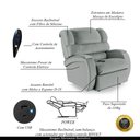 Ver imagem 6 de Poltrona do Papai Reclinável Sala de Cinema 2 Lugares Manual Baú Usb Pu Caramelo
